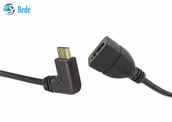 Ψαρευμένο μίνι αρσενικό HDMI στο θηλυκό συνδετήρα 4 προσαρμοστών καλωδίων HDMI κατευθύνσεις επάνω-κάτω-αριστερός-δεξιά