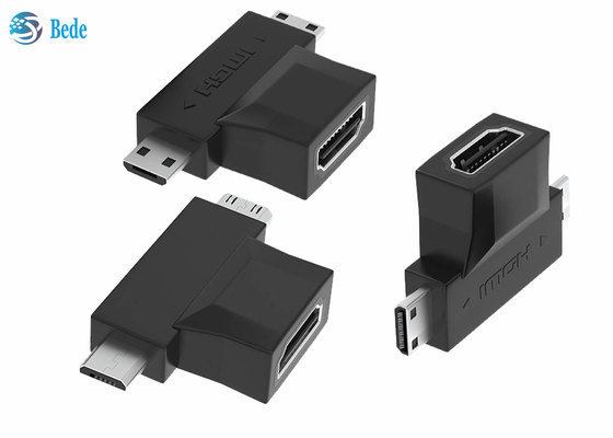 1080P ο χρυσός κάλυψε 2 σε 1 επαναλήπτη HDMI HDMI ένα θηλυκό στο μικροϋπολογιστή HDMI και μίνι