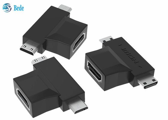 1080P ο χρυσός κάλυψε 2 σε 1 επαναλήπτη HDMI HDMI ένα θηλυκό στο μικροϋπολογιστή HDMI και μίνι