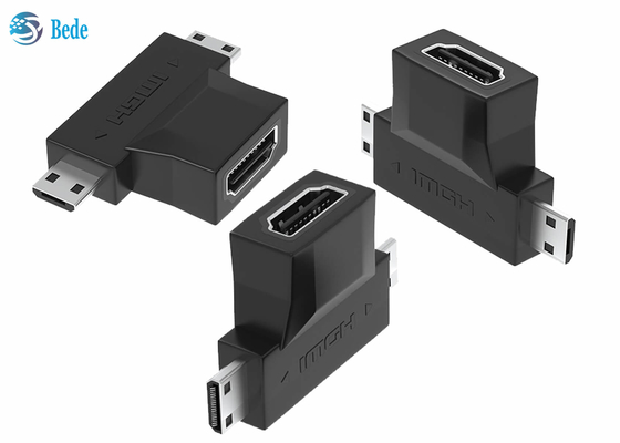 1080P ο χρυσός κάλυψε 2 σε 1 επαναλήπτη HDMI HDMI ένα θηλυκό στο μικροϋπολογιστή HDMI και μίνι