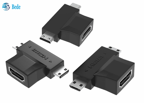 1080P ο χρυσός κάλυψε 2 σε 1 επαναλήπτη HDMI HDMI ένα θηλυκό στο μικροϋπολογιστή HDMI και μίνι