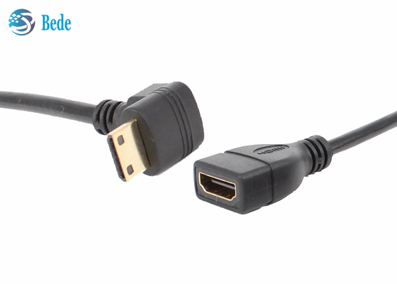 Ψαρευμένο μίνι αρσενικό HDMI στο θηλυκό συνδετήρα 4 προσαρμοστών καλωδίων HDMI κατευθύνσεις επάνω-κάτω-αριστερός-δεξιά