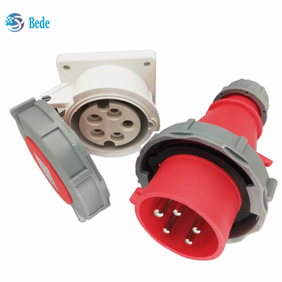 Αδιάβροχες υποδοχές 5Pins 3P+N+E 16Amp βουλωμάτων IP67 βιομηχανικές και τοποθετώντας τύπος επιτροπής 32Amp