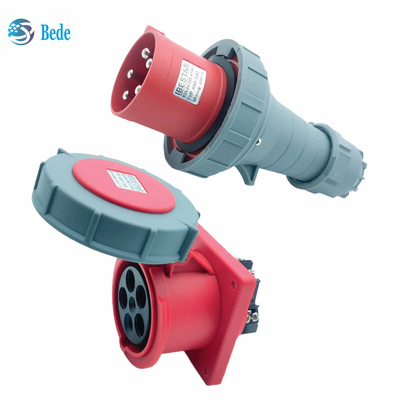 Αδιάβροχες υποδοχές 5Pins 3P+N+E 63Amp βουλωμάτων IP67 βιομηχανικές και τοποθετώντας τύπος επιτροπής 125Amp