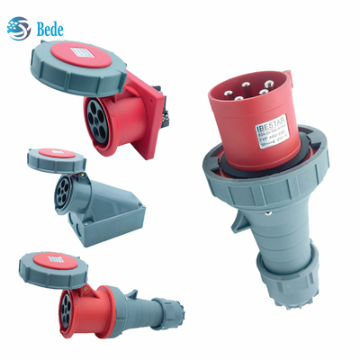 Αδιάβροχες υποδοχές 5Pins 3P+N+E 63Amp βουλωμάτων IP67 βιομηχανικές και τοποθετώντας τύπος επιτροπής 125Amp