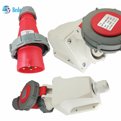 4 πινς IP67 Βιομηχανική ηλεκτρική πρίζα με 16A / 380~415V Τύπος τοιχώματος