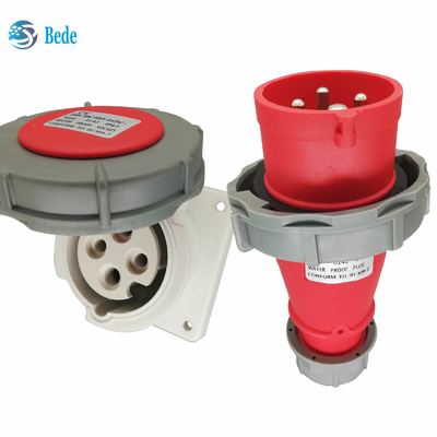 4 πινές 3P+E 16Amp Βιομηχανική πρίζα και πρίζα τοποθέτησης πίνακα IP67