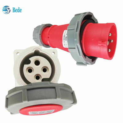 4 πινές 3P+E 16Amp Βιομηχανική πρίζα και πρίζα τοποθέτησης πίνακα IP67