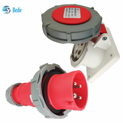 4 πινές 3P+E 16Amp Βιομηχανική πρίζα και πρίζα τοποθέτησης πίνακα IP67