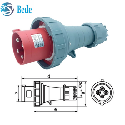 Ανθεκτικοί υψηλού ρεύματος 63A / 125 Amp Βιομηχανικές πρίζες και πρίζες 3P + E IP67