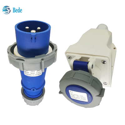 Βιομηχανική πρίζα 16 Amp 220V-250V 3Pins Τύπος τοποθέτησης στον τοίχο για βιομηχανικό εξοπλισμό