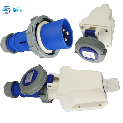 Βιομηχανική πρίζα 16 Amp 220V-250V 3Pins Τύπος τοποθέτησης στον τοίχο για βιομηχανικό εξοπλισμό