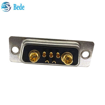 Σχεδιασμός υψηλού ρεύματος D-Sub Connector DB 7W2 Γυναικείο σύνδεσμο με στυλ τερματισμού ποτηρίου συγκόλλησης και 500 κύκλους ζευγαρώματος