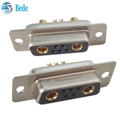 Σχεδιασμός υψηλού ρεύματος D-Sub Connector DB 7W2 Γυναικείο σύνδεσμο με στυλ τερματισμού ποτηρίου συγκόλλησης και 500 κύκλους ζευγαρώματος