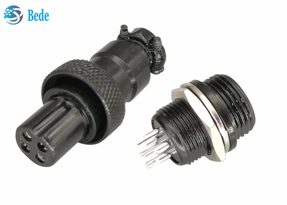 Αρσενικά και Θηλυκά Κιτ Gx12 Aviation Connector Μαύρο Χρώμα Υλικό από Κράμα Ψευδαργύρου